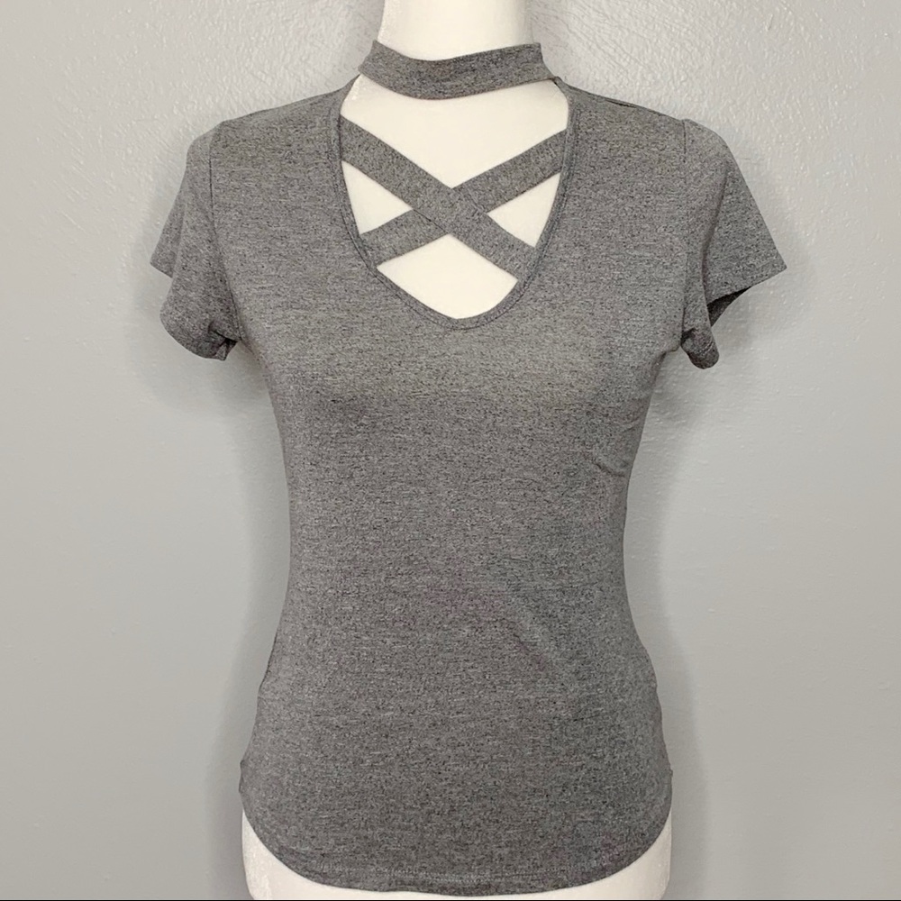 Gray Choker style t-shirt